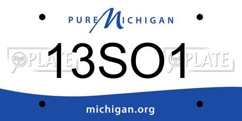 13SO1 Michigan License Plate