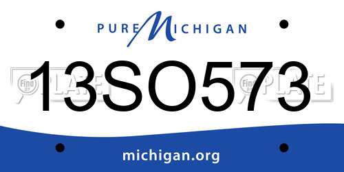 13SO573 Michigan License Plate