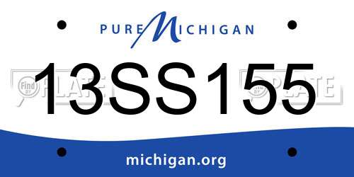 13SS155 Michigan License Plate