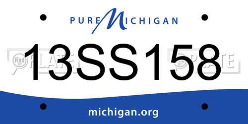 13SS158 Michigan License Plate