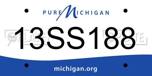 13SS188 Michigan License Plate