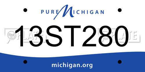 13ST280 Michigan License Plate