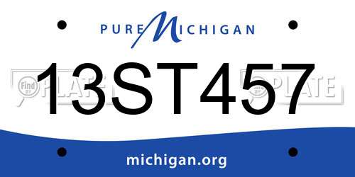 13ST457 Michigan License Plate
