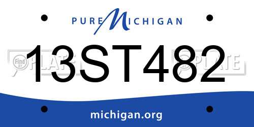 13ST482 Michigan License Plate