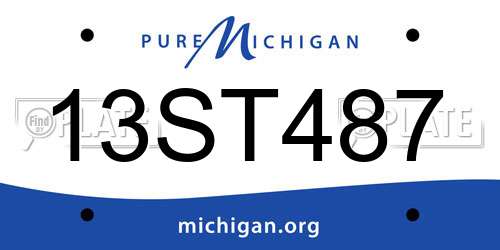 13ST487 Michigan License Plate