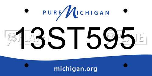 13ST595 Michigan License Plate