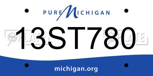 13ST780 Michigan License Plate