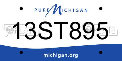 13ST895 Michigan License Plate