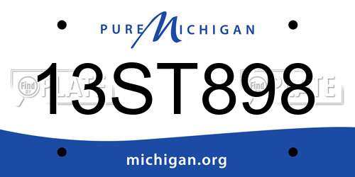 13ST898 Michigan License Plate