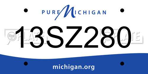 13SZ280 Michigan License Plate