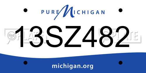 13SZ482 Michigan License Plate