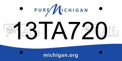 13TA720 Michigan License Plate