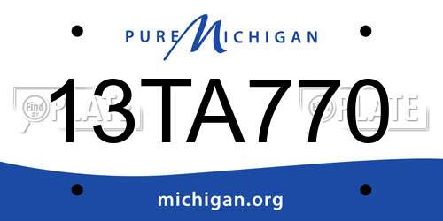 13TA770 Michigan License Plate