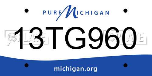 13TG960 Michigan License Plate
