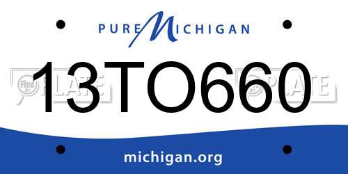 13TO660 Michigan License Plate