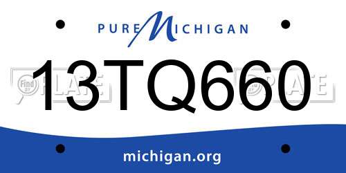 13TQ660 Michigan License Plate