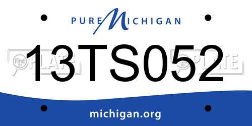 13TS052 Michigan License Plate