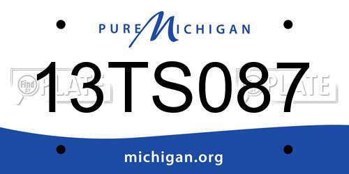 13TS087 Michigan License Plate