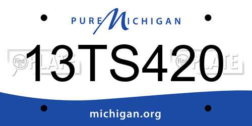 13TS420 Michigan License Plate