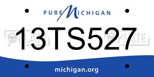 13TS527 Michigan License Plate