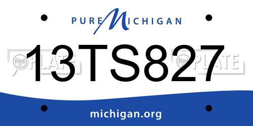13TS827 Michigan License Plate
