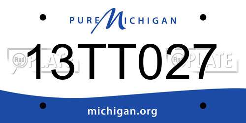 13TT027 Michigan License Plate