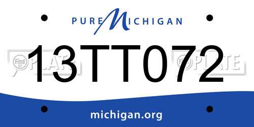 13TT072 Michigan License Plate