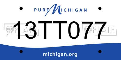 13TT077 Michigan License Plate