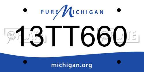 13TT660 Michigan License Plate
