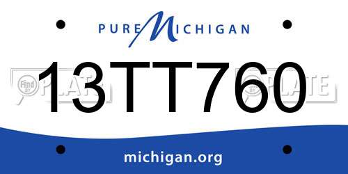 13TT760 Michigan License Plate