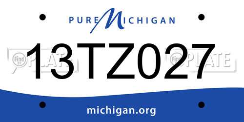 13TZ027 Michigan License Plate