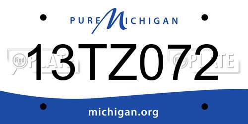 13TZ072 Michigan License Plate