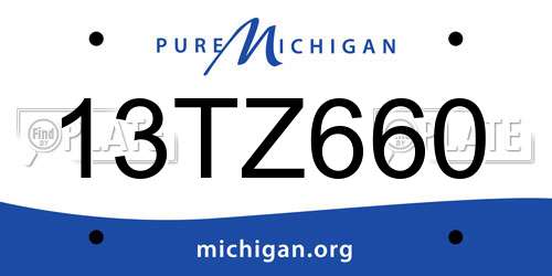 13TZ660 Michigan License Plate