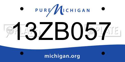 13ZB057 Michigan License Plate