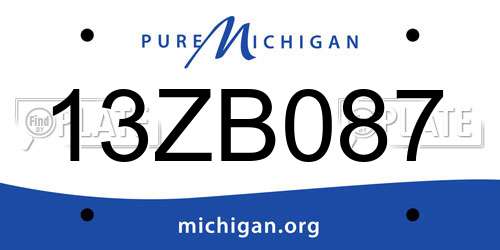 13ZB087 Michigan License Plate
