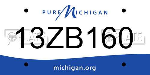 13ZB160 Michigan License Plate