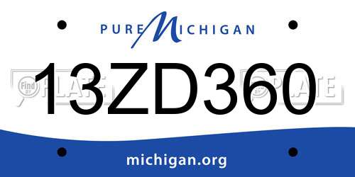 13ZD360 Michigan License Plate