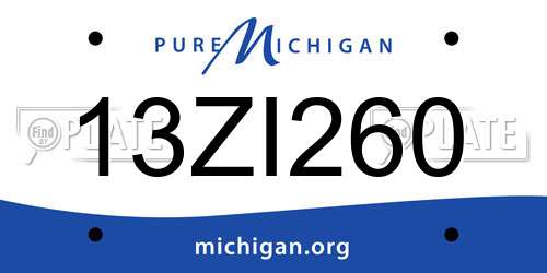 13ZI260 Michigan License Plate