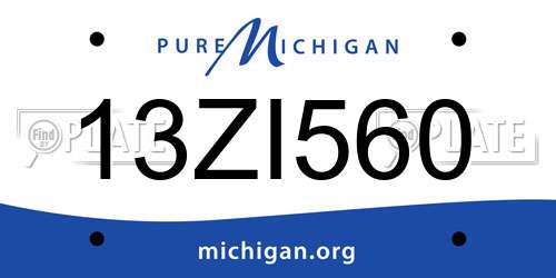 13ZI560 Michigan License Plate