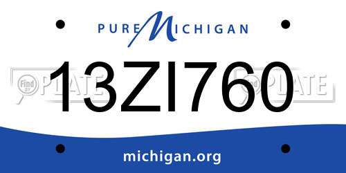 13ZI760 Michigan License Plate