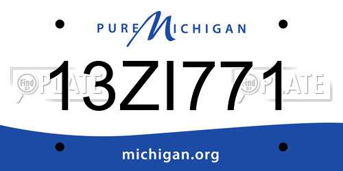 13ZI771 Michigan License Plate