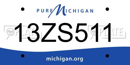 13ZS511 Michigan License Plate
