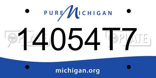 14054T7 Michigan License Plate