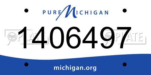 1406497 Michigan License Plate