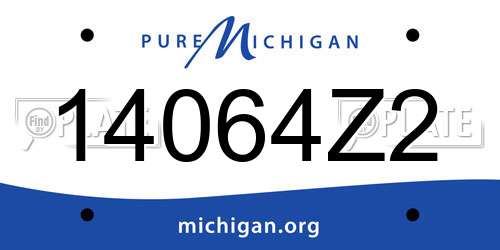 14064Z2 Michigan License Plate
