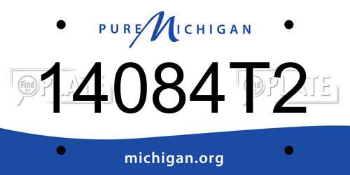 14084T2 Michigan License Plate