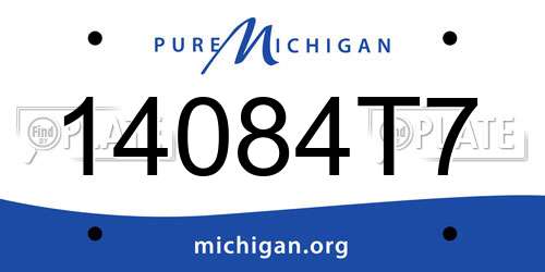 14084T7 Michigan License Plate