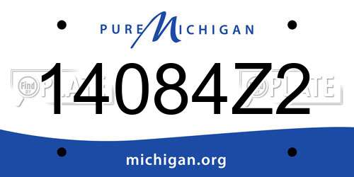 14084Z2 Michigan License Plate