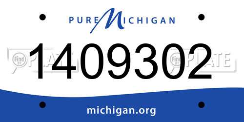 1409302 Michigan License Plate