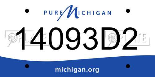 14093D2 Michigan License Plate